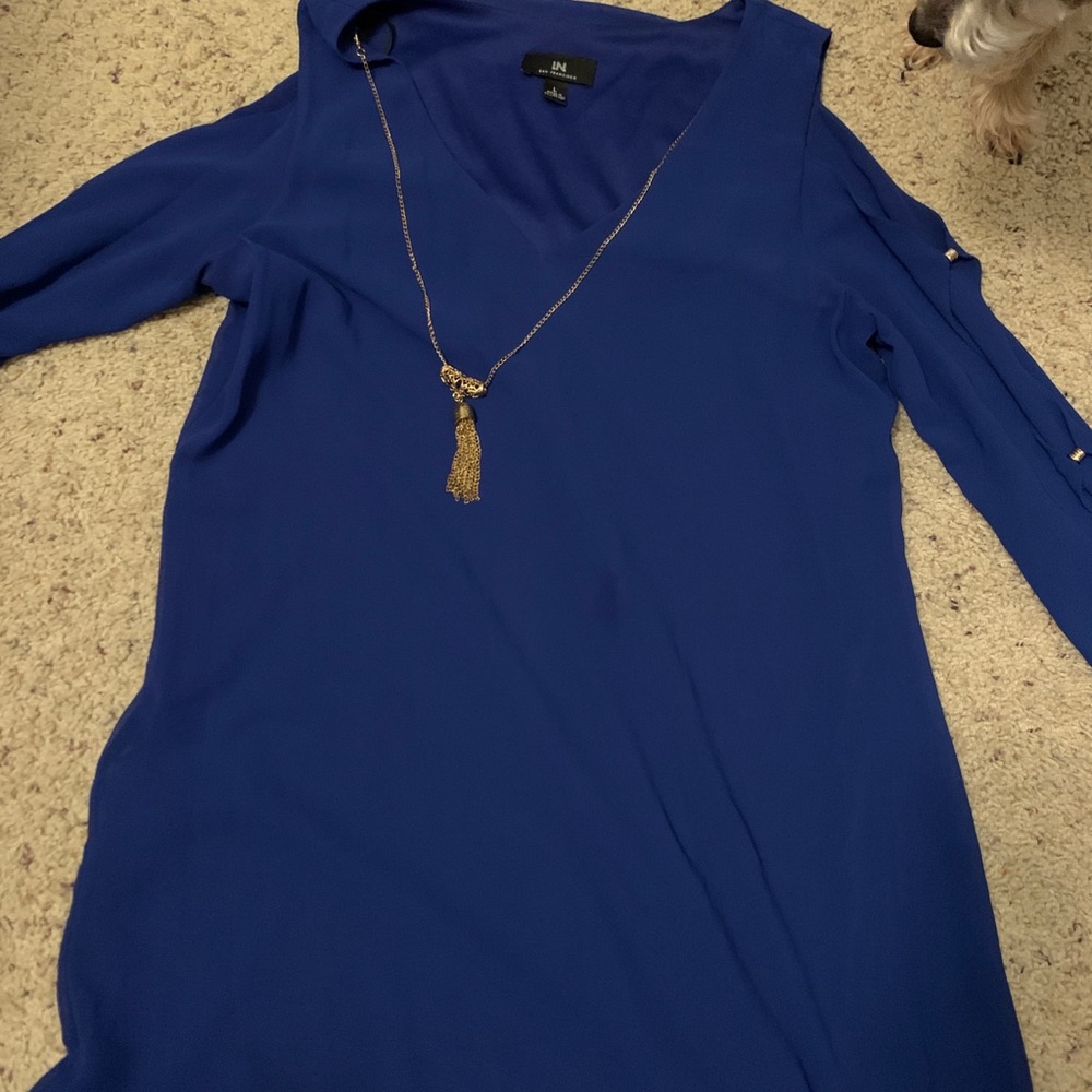 Blue dress with arm detail